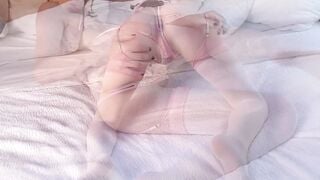 Blonde Shemale Sucks Cock & Takes Hardcore Anal in Lingerie