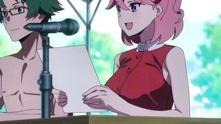 Athletic Anime Girl Rides Big Cock Raw In Front Of Crowd