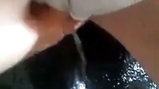 Swedish Amateur Elvy Solo Masturbates On Black Leather Surface