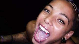 Zerella Skies Deepthroats Glory Hole Cock & Swallows 10 Cumshots