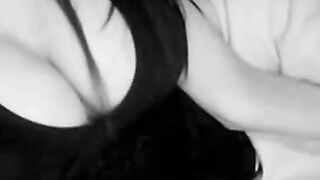 Swedish Amateur Tiny Girl With Huge Tits In Black Lingerie