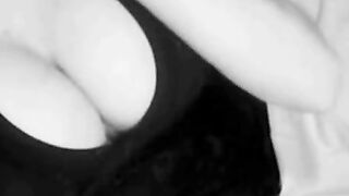 Swedish Amateur Tiny Girl With Huge Tits In Black Lingerie