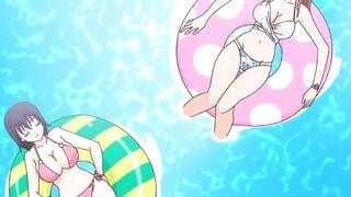 Hentai Poolside Tease: Wet Bikini Girls & Shirtless Guy
