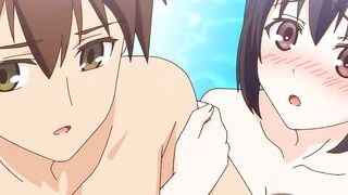 Hentai Poolside Tease: Wet Bikini Girls & Shirtless Guy