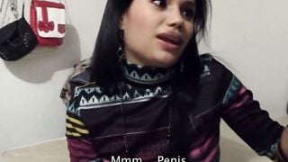 Petite Latina Teen Sucks White Boyfriend's Big Cock POV