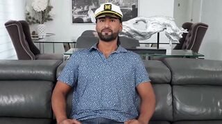 Busty Blonde Pornstar Creampies Shy Dad on Leather Couch
