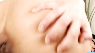 Asian Teen Big Ass Rides Dildo While Fingering Asshole For Double Orgasm