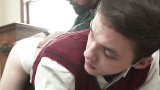Priest Marcus Rivers Spanks Teen Twink Ass Before Rough Bareback Anal Sex in Church