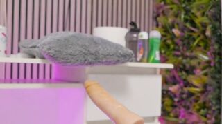 Abigail Mac Rides Vibrating Butt Plug For Accidental Anal Orgasm Live Cam