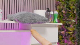 Abigail Mac Rides Vibrating Butt Plug For Accidental Anal Orgasm Live Cam
