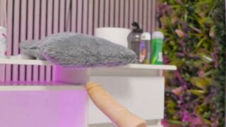 Abigail Mac Rides Vibrating Butt Plug For Accidental Anal Orgasm Live Cam