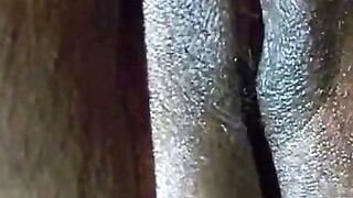 Amateur Jamaican Ebony Girl Masturbates Shaved Pussy with Vibrator