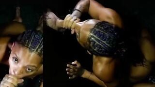 Tattooed Ebony Zerella Skies Deepthroats Glory Hole Cock & Swallows 10 Cumshots