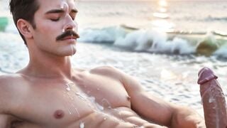 Ripped Beach Hunks Get Face Full Of Cum In Outdoor Gay Orgy