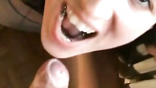 French Amateur Sucks Big Cock Deepthroat at Music Festival