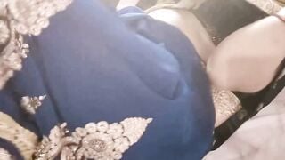 Desi Wife Caught Raw: Hairy Pussy Creampie on Gold Bedding