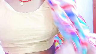 Desi Bhabhi Sucks Step Brother's Cock On Colorful Bed