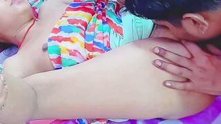 Desi Bhabhi Sucks Step Brother's Cock On Colorful Bed