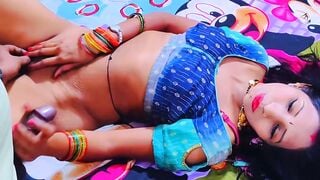 Amateur Indian Wife Gets Her Tight Pussy Fucked On Cartoon Bed