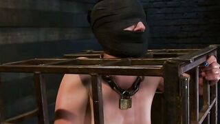 Katharine Cane Blindfolded Bastinado Cage Flogging & Vibrator Training