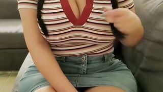 Curvy Teen Sucks Cock And Swallows Cum In POV Blowjob
