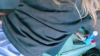 Amateur Blonde Stepdaughter Sucks Cock & Takes Messy Cumshot In Tight Pussy