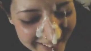 Amateur Redhead Sucks Cock & Takes Intense Facial Cumshot Compilation