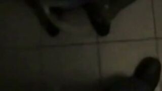Big Titted Amateur Sucks Black Dick in Public Bathroom