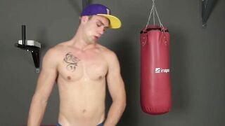 Muscular Czech Jock Flexes Tattoos And Jerks Off Big Cock In Gym
