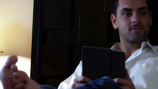 Scarlet Red Deepthroats Massive Cock & Rides Rough in Bed