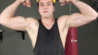 Tattooed Czech Jock Flexes Ripped Abs Before Solo Jerk Off in Gym