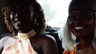 Ebony Roommates Get Naughty On The Couch: Amateur Lesbian Fingering & Kissing