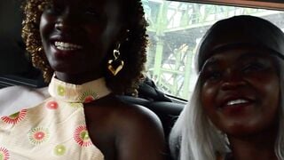 Ebony Roommates Get Naughty On The Couch: Amateur Lesbian Fingering & Kissing