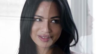 Anissa Kate Facesits Petite Asian Scarlett Alexis on White Bed