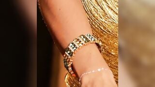 Lilly Love Strips Nude in Gold Dress on Private Jet