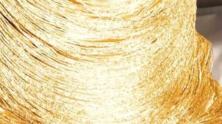 Lilly Love Strips Nude in Gold Dress on Private Jet