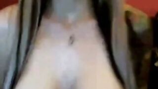 Tattooed Latina Squirting Big Tits on Webcam