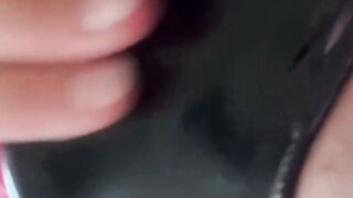 Big Titted Blonde In Pink Latex Orgasms On Webcam With Huge Dildo
