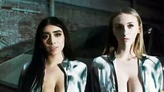 Angel Youngs & Violet Myers Cyber Truck Threesome