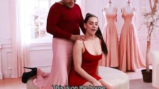 Big Boobs Teen Sucks Cock In Dress Shop Before Getting Pounded