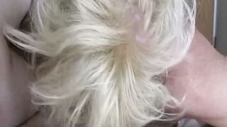 Busty Granny Sucks Cock While Brunette MILF Grinds On Massive Dicks