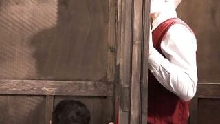 Priest Bareback Anal: Hairy Teen Takes Big Black Cock in Confessional