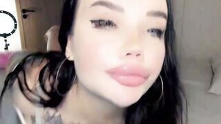Tattooed Brunette Deepthroats Cock With Wet Tongue On Webcam
