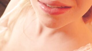 Smiling Big Tits MILF Sucks Cock POV Cumshot