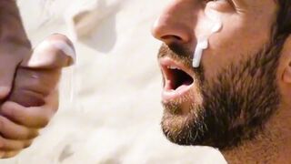 Hairy Mustached Daddy Gets Deepthroated By Young Bearded Guy Outdoors