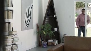 Eva Maxim Sucks Neighbor's Cock While Stepdad Watches
