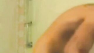 Amateur Babe Showering With Big Natural Tits And Hairy Pussy
