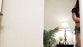 Petite Tattooed Charly Summer Deepthroats Stepdad's Cock & Swallows Cum