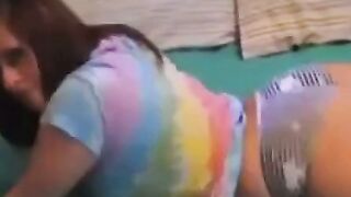 Amateur Cam Girl Twerks Juicy Ass on Webcam POV