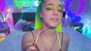 Kylie Quinn Deepthroats Thick Cock In Neon Fishnets